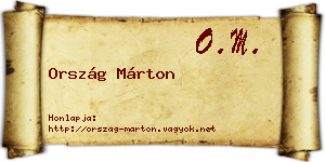 Ország Márton névjegykártya